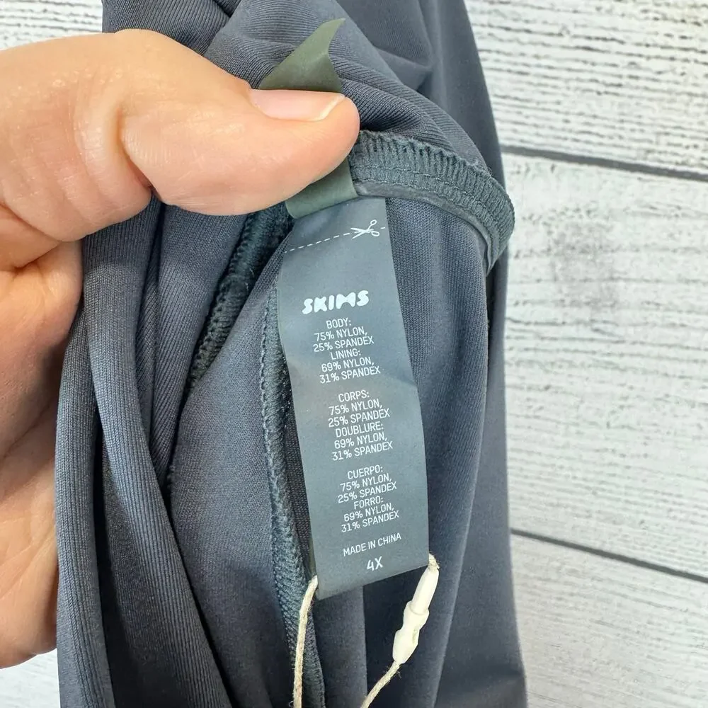 Skims Plus Size Gun Gray Shaping Swim Maxi Skirt Size 4X